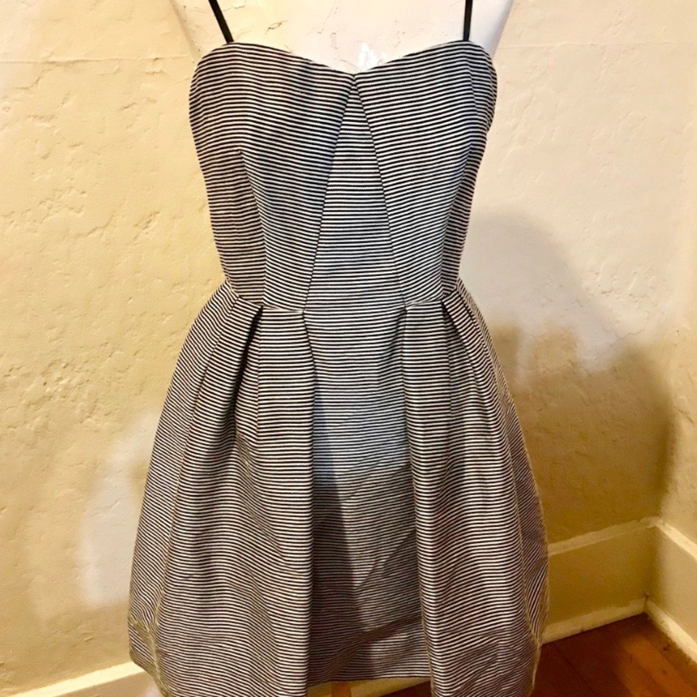 Jill Stuart Black And White Striped Cocktail Dress - Picture 2 of 5
